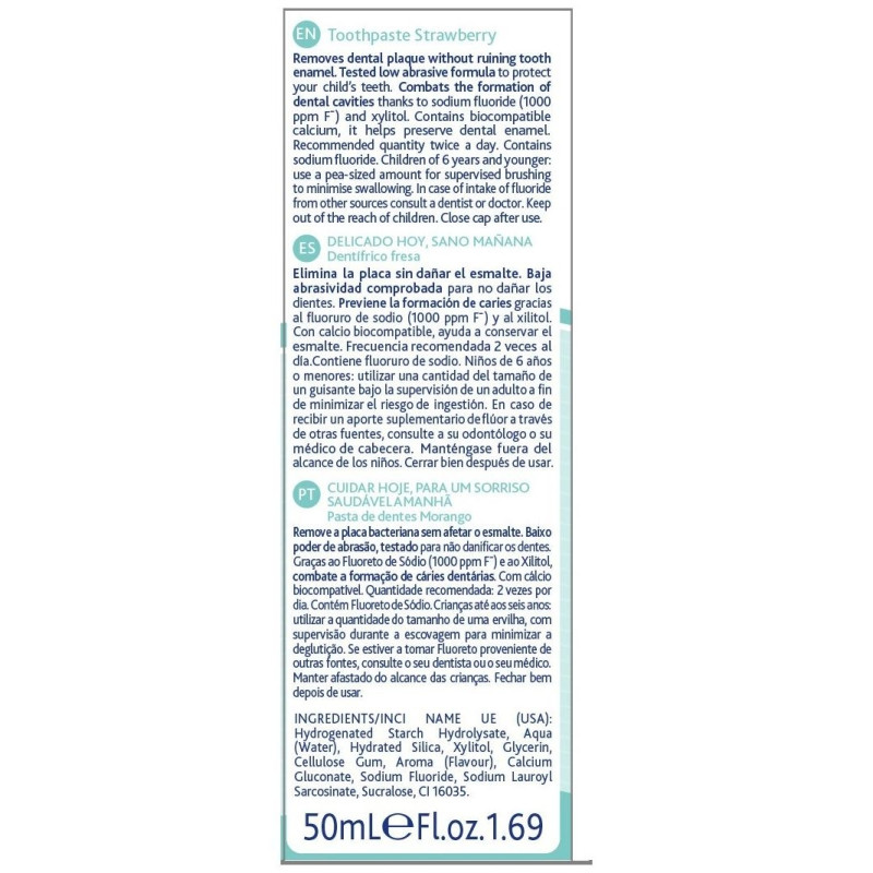Chicco Natural Sensation Pasta Dentífrica con Flúor, 50 ml - Pasta