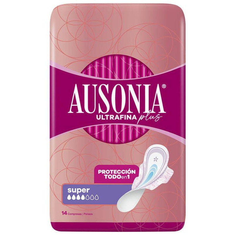 Ultrafina Plus Compresas Super Alas 14uds - Ausonia
