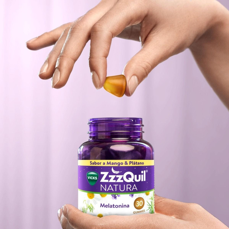Natura Gummies Plátano y Mango de Melatonina 1mg y Valeriana 60u - Zzzquil