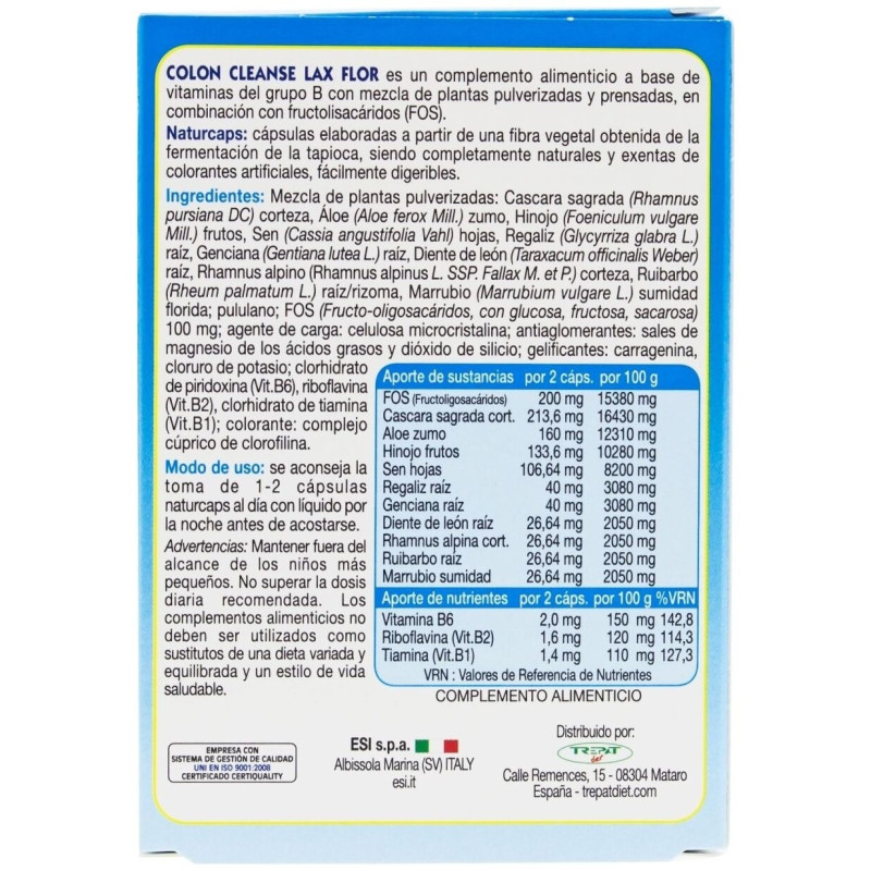 Trepatdiet Colon Cleanse Flor 30 Cápsulas - Colon