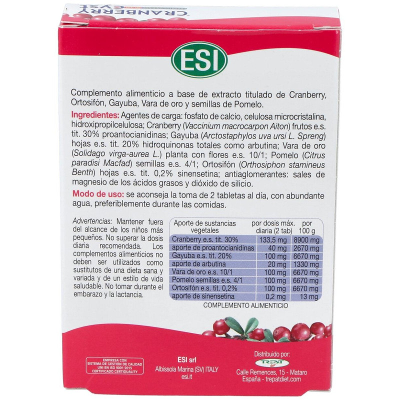 Cranberry Cyst (nocyst) 30comp - Esi - Trepat Diet