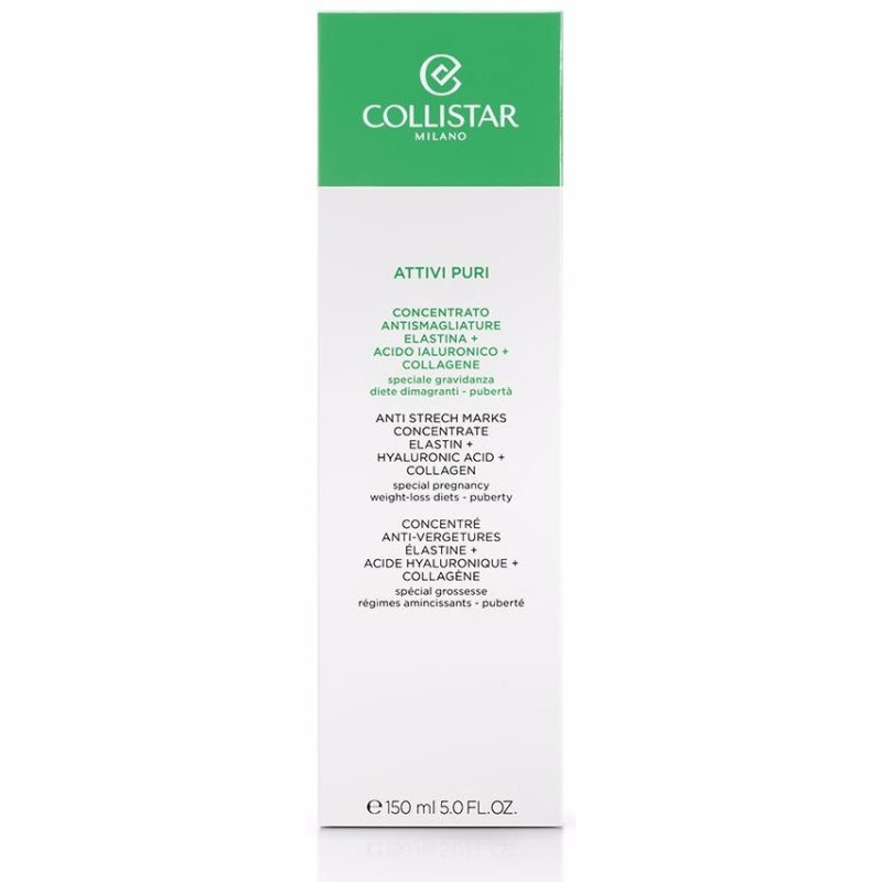 Attivi Puri Concentrado Antiestrías Elastina + Ácido Hialurónico + Colágeno 150 ml - Collistar