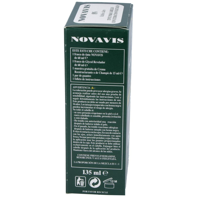 Tinte Novavis 8N Rubio Claro 120Ml.