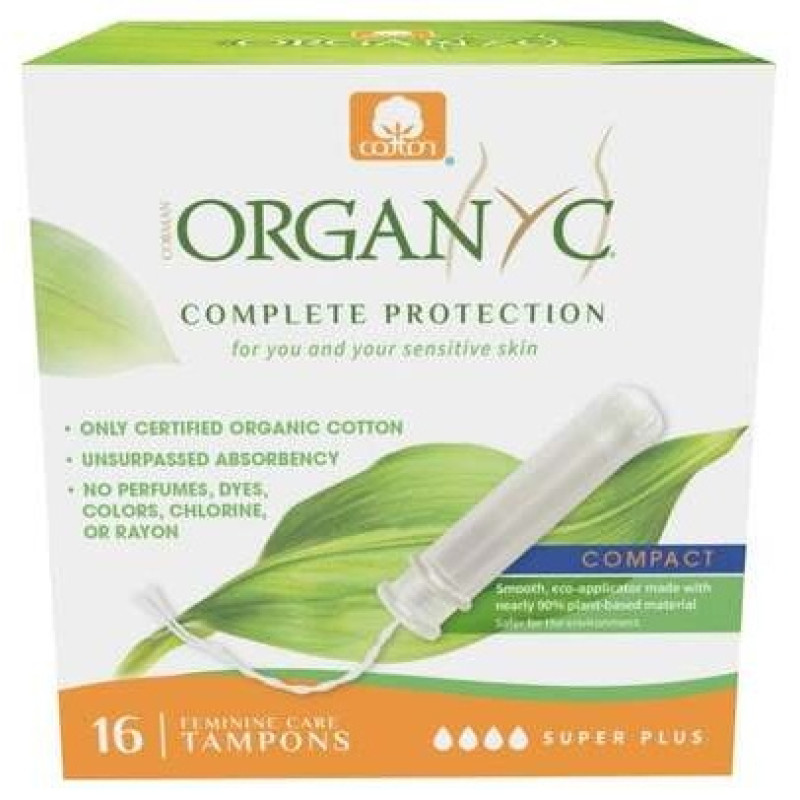 Tampones Super Plus con Aplicador Compact 16ud - Organyc