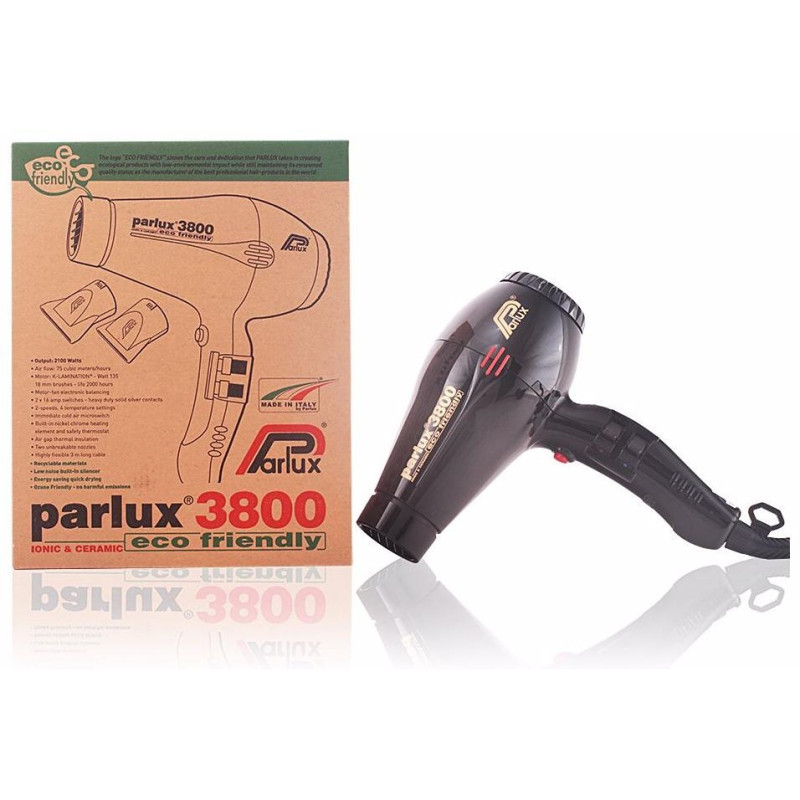 Ionic y Ceramic 3800 Secador Cabello Negro 1ud - Parlux