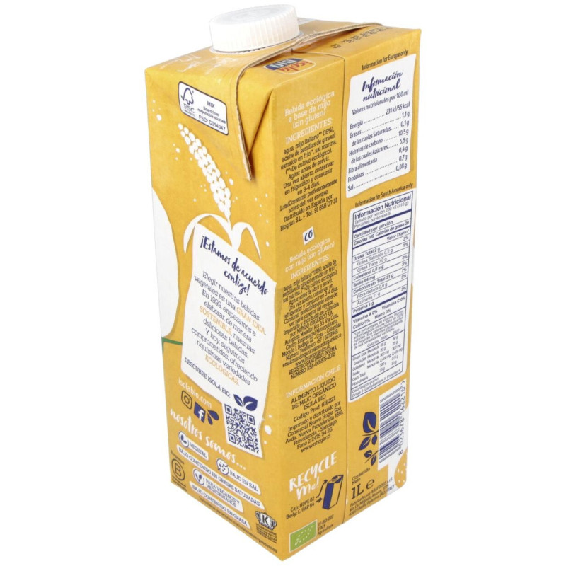 Bebida Vegetal de Mijo 1lt 6uds - Isola