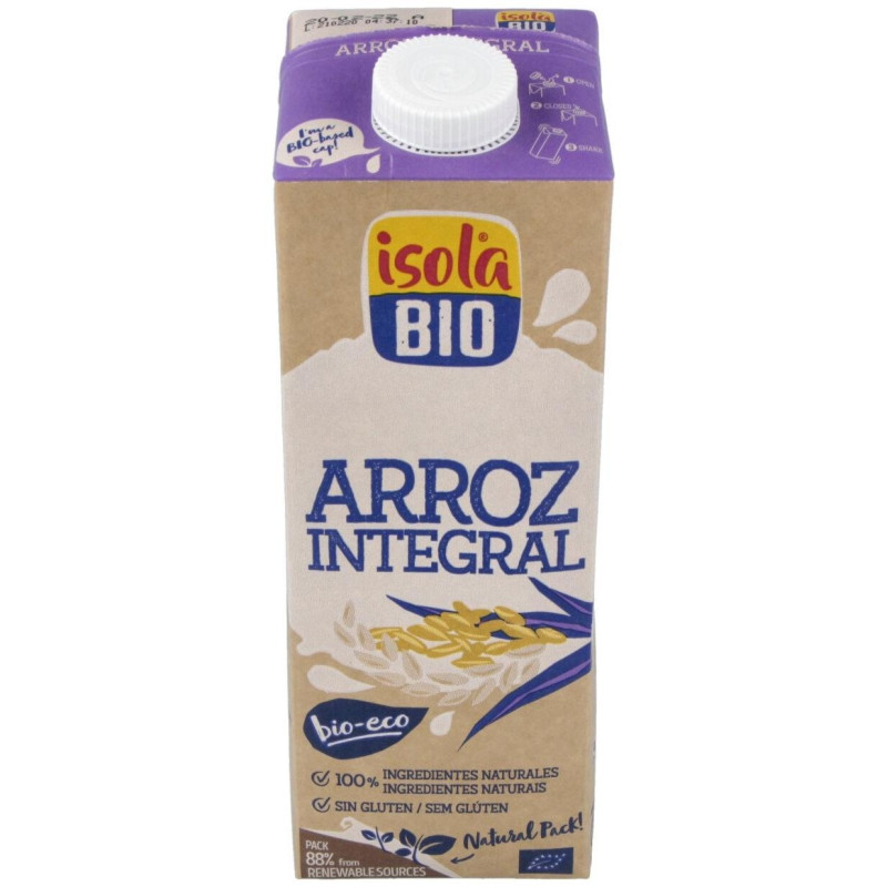 Bebida Vegetal de Arroz Integral 1lt 6uds. S/a - Isola