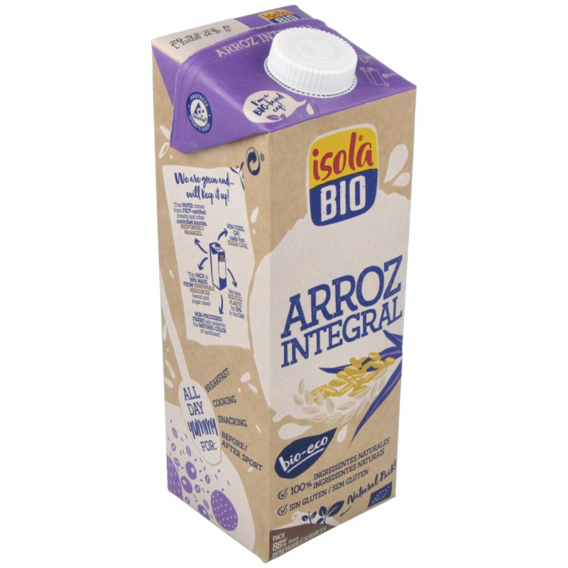 Bebida Vegetal de Arroz Integral 1lt 6uds. S/a - Isola