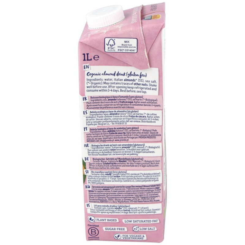 Bio Bebida Veg Almendras S/a Bio 1000ml - Isola