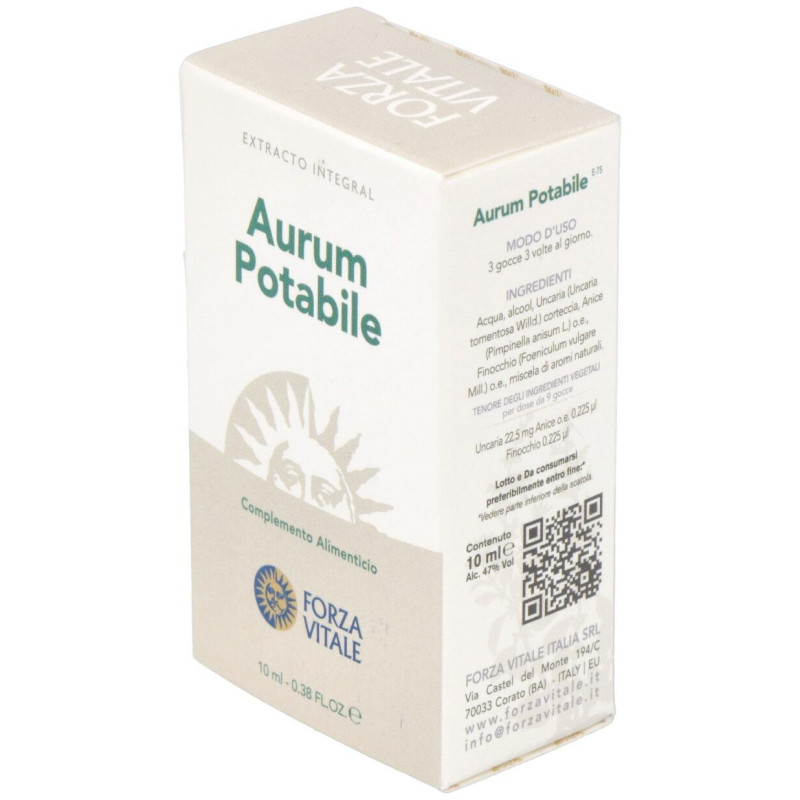 Aurum Potable (oro) Metal Espagirico 10ml - Forza Vitale