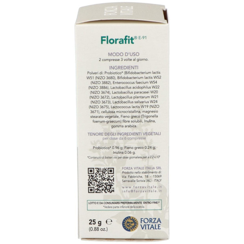 Florafit Probiotico 25gr.comprimidos - Forza Vitale