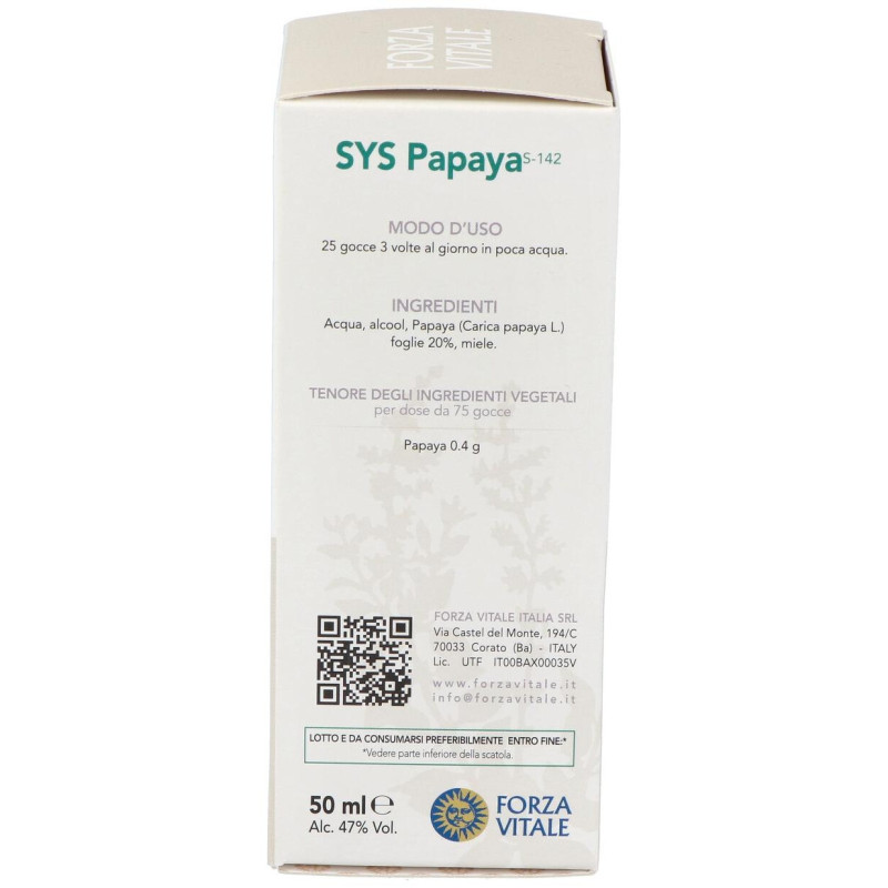 Sys.papaya 50ml - Forza Vitale