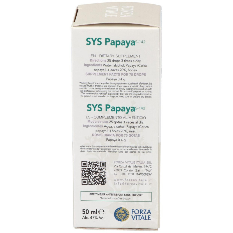 Sys.papaya 50ml - Forza Vitale