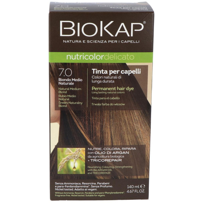 Tinte Rubio Medio Natural 140Ml. 7.0 Delicato