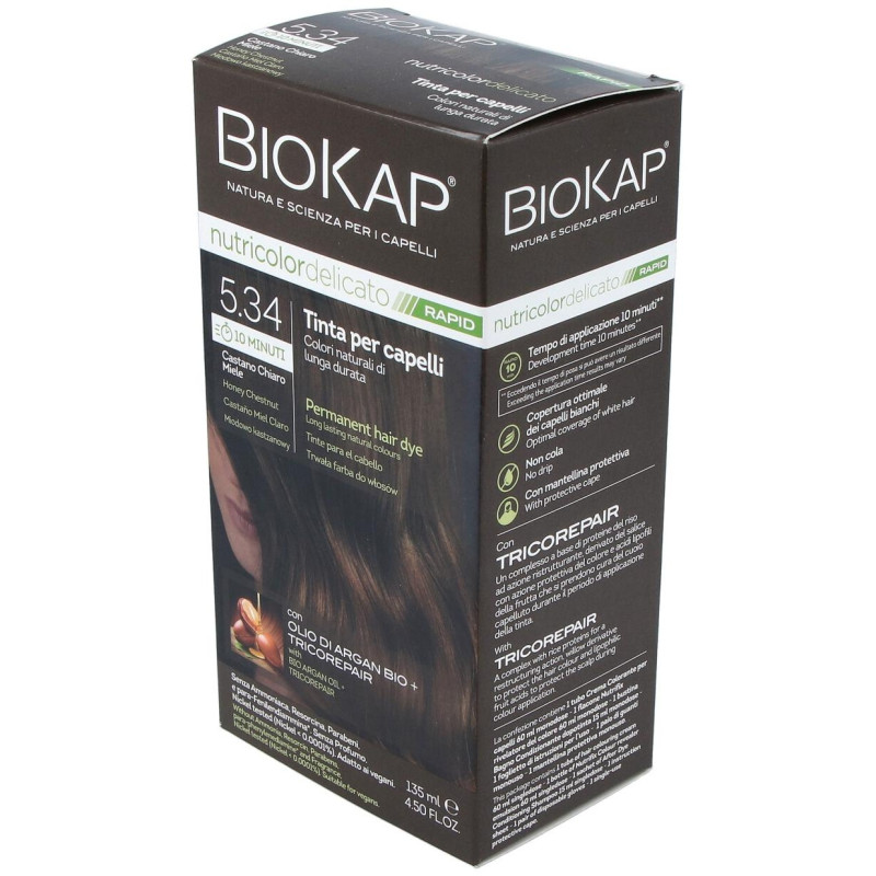 Biokap Rapid Castaño Miel Claro 5.34 Tubo 140Ml.