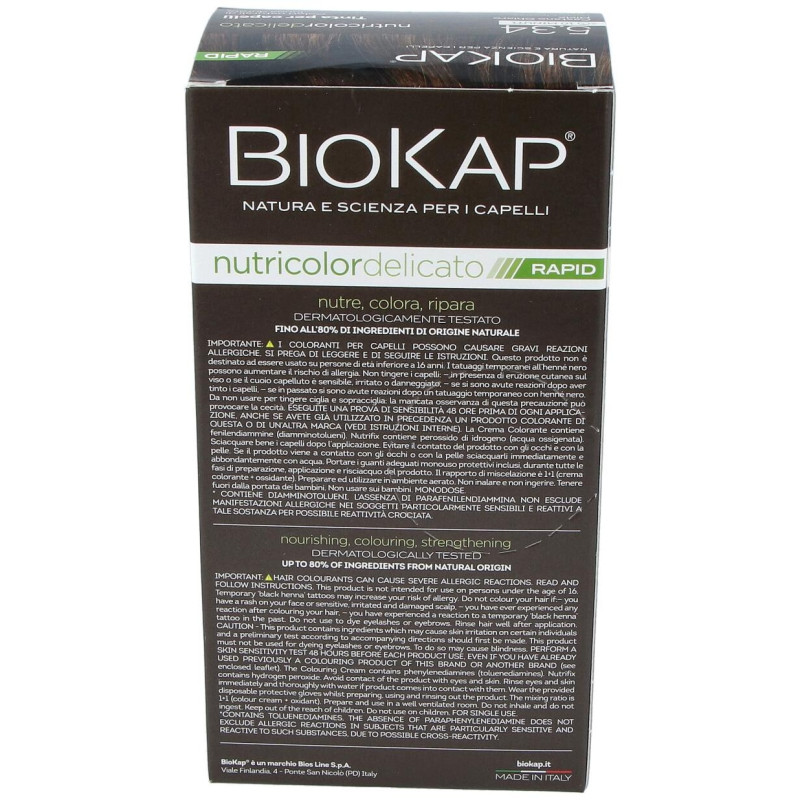 Biokap Rapid Castaño Miel Claro 5.34 Tubo 140Ml.