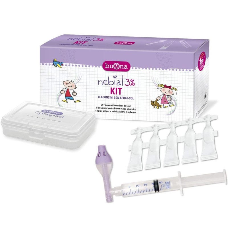 Nebianax 3% Kit (20 Viales X 5 ml + Spray - Sol Nebulizacion) - La Finestra Sul Cielo