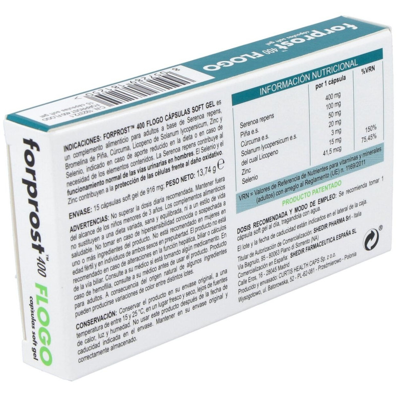 Forprost 400 Flogo Suplemento para la Salud Prostática en Cápsulas - Shedir
