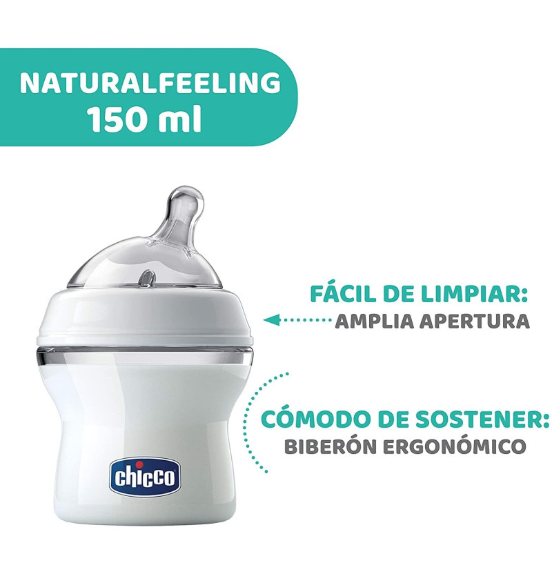 Biberon Plastico Pp T Silicona - Chicco Nf Flujo Normal (0 M+ 150 Ml)