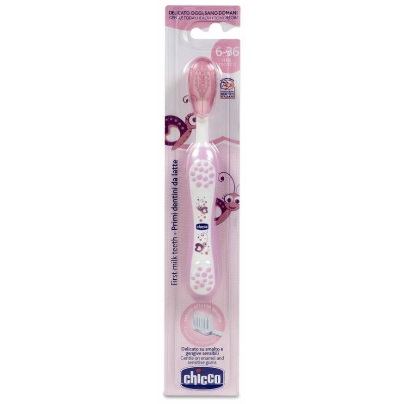 Cepillo de Dientes de Cerdas Suaves 6m+ Rosa, 1 Ud - Chicco