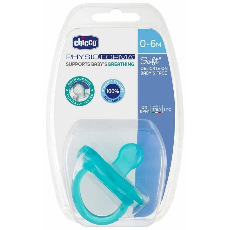 Chicco Chupete Physioforma Soft Orthodontic Silicona +0m Azul 1ud - Chupete
