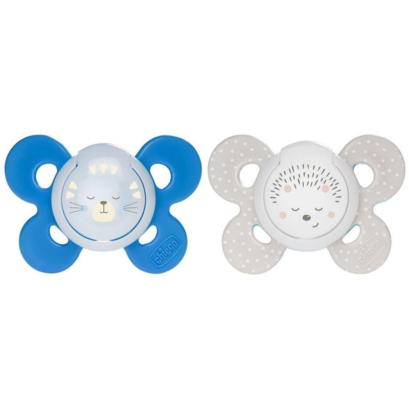 Chicco Physio Comfort Chupete De Silicona De 16-36 Meses Tonos Azules, 2 Unidades
