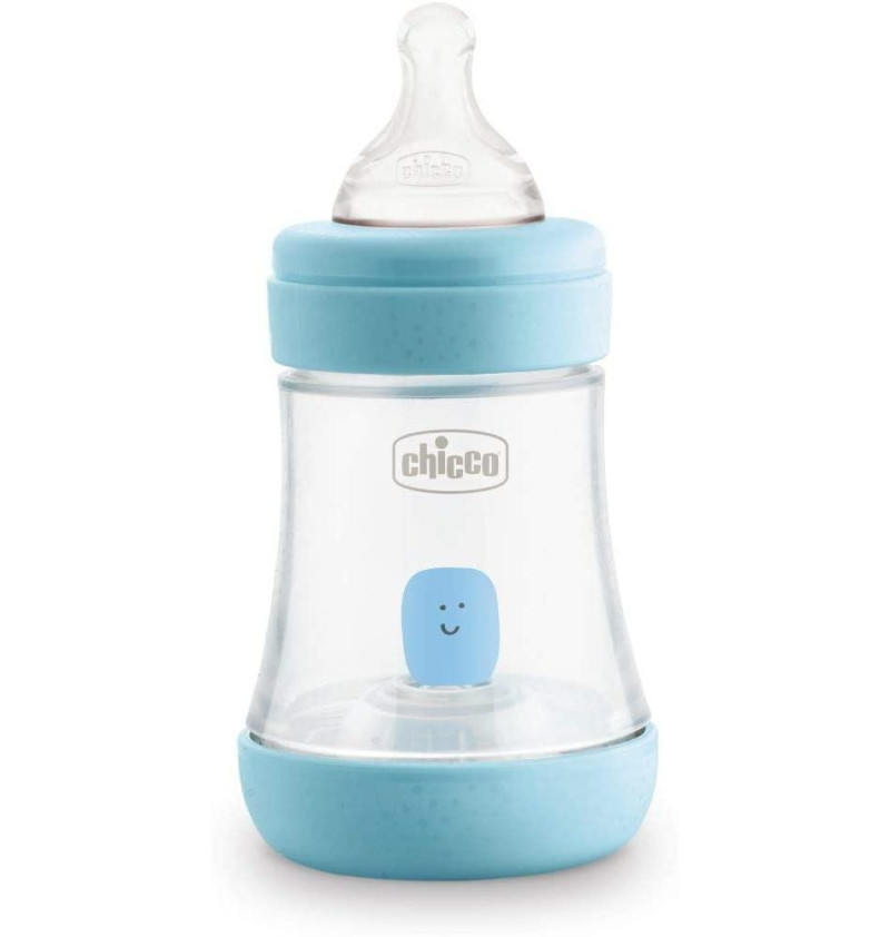 Biberón Plástico T Silicona, Chicco Perfect 5 Azul, 4M+ Flujo Rapido, 300 Ml. - Artsana Spain