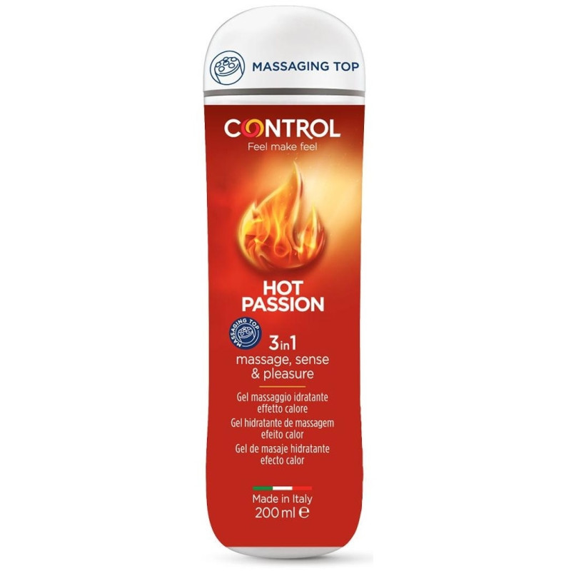 Hot Passion Gel Masaje 3 en 1 200ml - Control