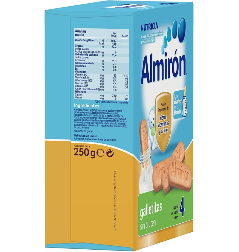 Almiron Galletitas Advance Pack sin Gluten (1 Envase 250 g) - Danonenutricia