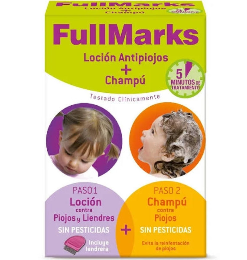 Fullmarks Antipiojos y Liendres Champú + Locion - Pediculicida (1 Envase 100 ml + 1 Envase 150 ml Kit) - Reckit Benckiser