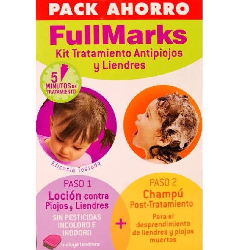 Fullmarks Antipiojos y Liendres Champú + Locion - Pediculicida (1 Envase 100 ml + 1 Envase 150 ml Kit) - Reckit Benckiser