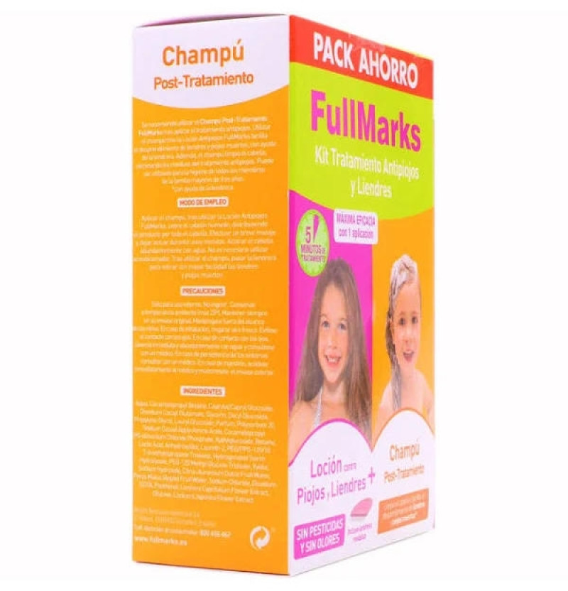 Fullmarks Antipiojos y Liendres Champú + Locion - Pediculicida (1 Envase 100 ml + 1 Envase 150 ml Kit) - Reckit Benckiser