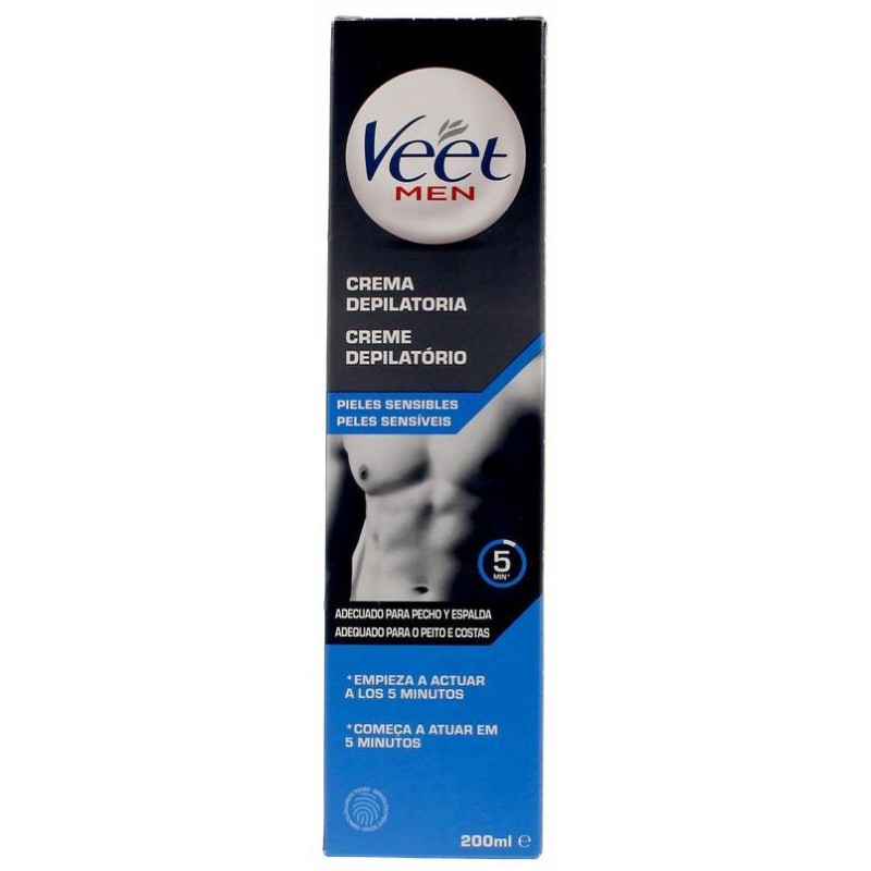 Veet Men Total Pro Crema Depilatoria Piel Sensible 200Ml
