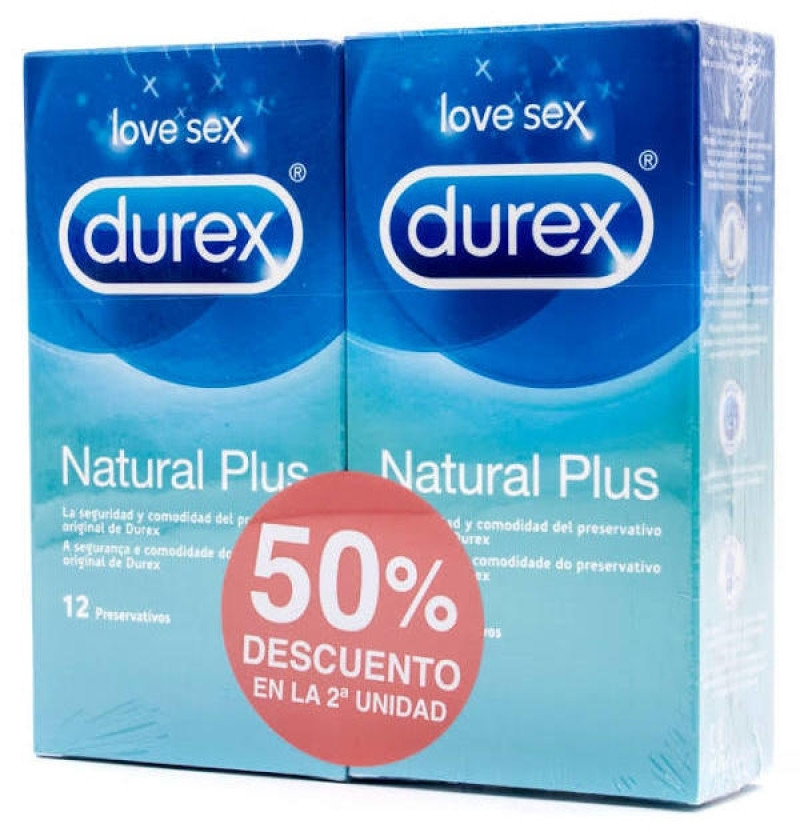Durex Natural Plus - Preservativos (12 Preservativos 2 Cajas) - Reckitt Benckiser