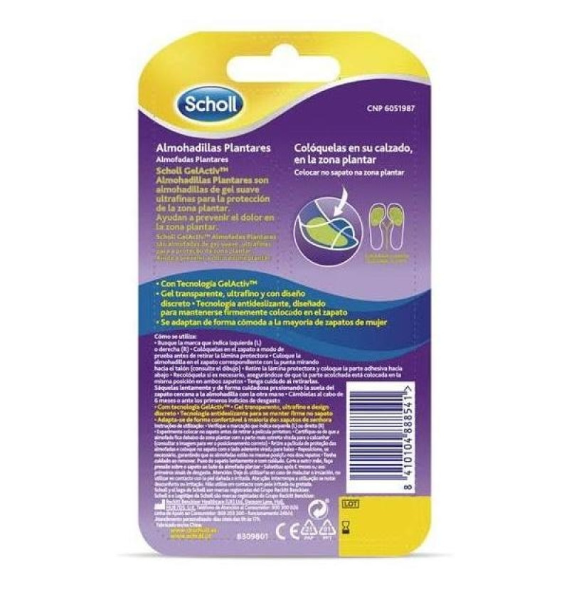Scholl Party Feet Apoyo Almohadilla Plantar - con Tecnologia Gelactiv (1 Par) - Reckitt Benckiser