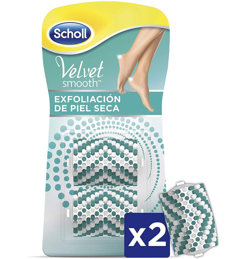 Scholl Velvet Smooth - Recambio Exfoliante para Piel Seca (2 Recambios) - Reckitt Benckiser
