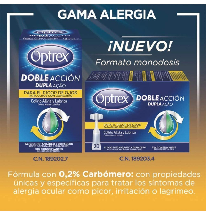 Optrex Colirio Doble Acción para Picor de Ojos (10 ml) - Reckitt Benckiser