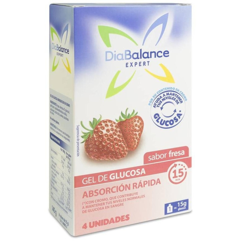 Expert Gel Glucosa Absorción Rápida Fresa, 4 Sobres - Diabalance
