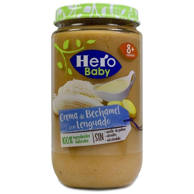 Tarrito de Crema de Bechamel con Lenguado, 12 Uds - Hero Baby