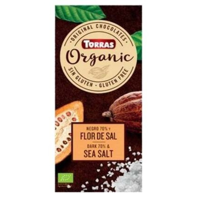 Chocolate Negro 70% con Flor de Sal 100g Bio Sg - Torras