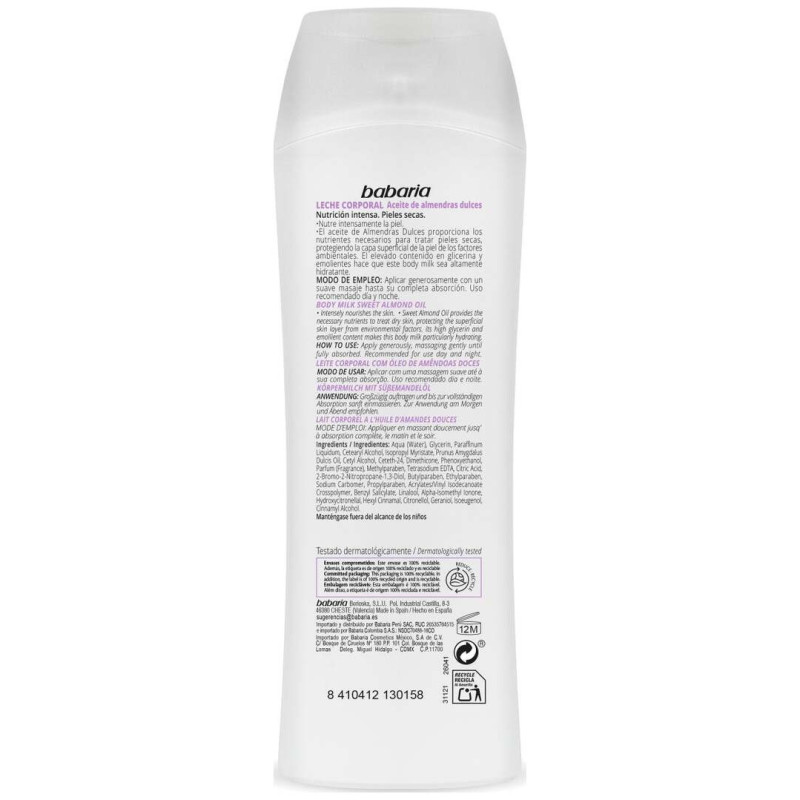 Aceite Almendras Body Milk Piel Seca 400 ml - Babaria
