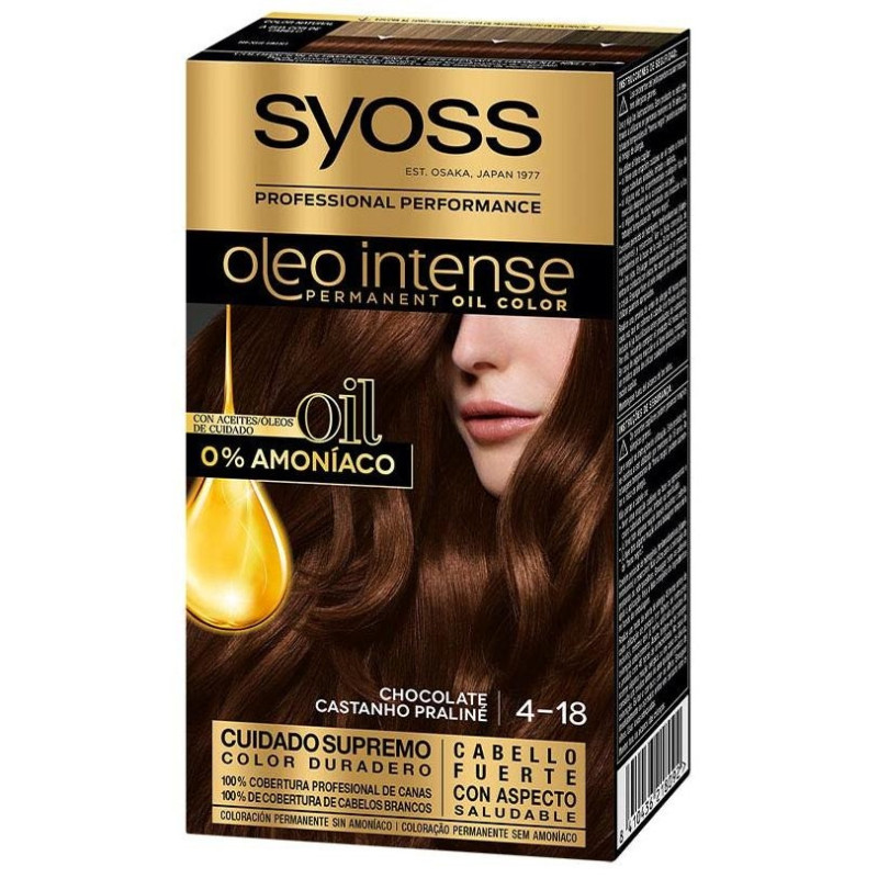 Oleo Intense Tinte sin Amoniaco 4.18 - Chocolate 5 Pz - Syoss