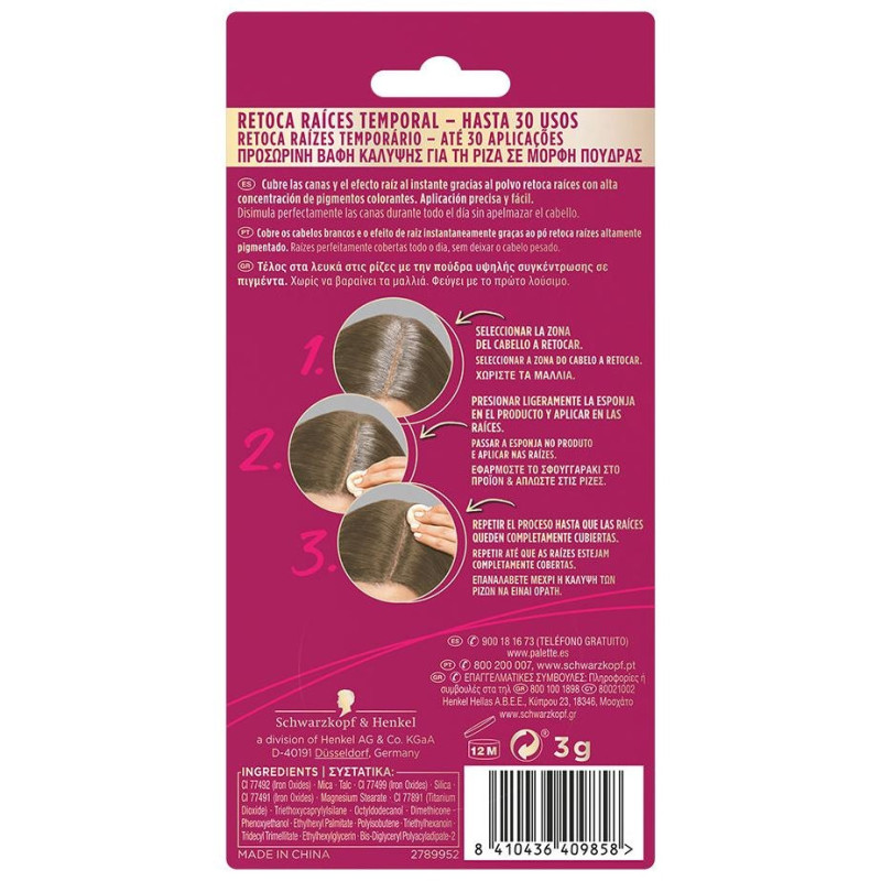 Schwarzkopf Palette Root Retouch Retoca Raíces Compacto Rubio Oscuro 3G