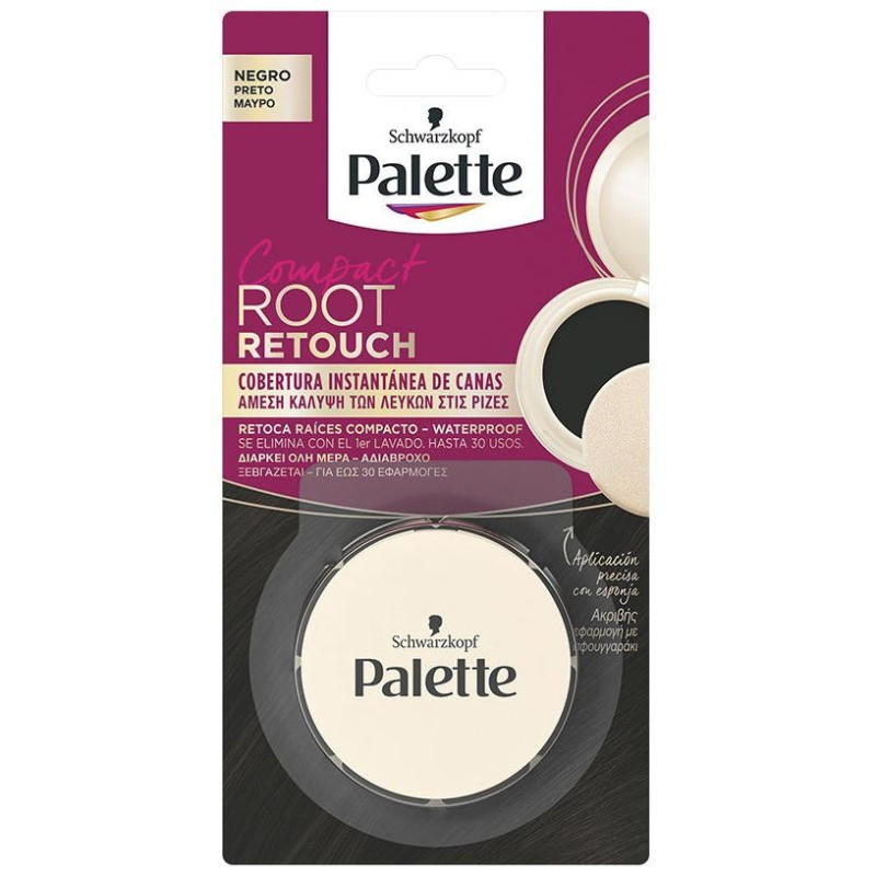 Palette Root Retouch Retoca Raíces Compacto Negro 3g - Schwarzkopf