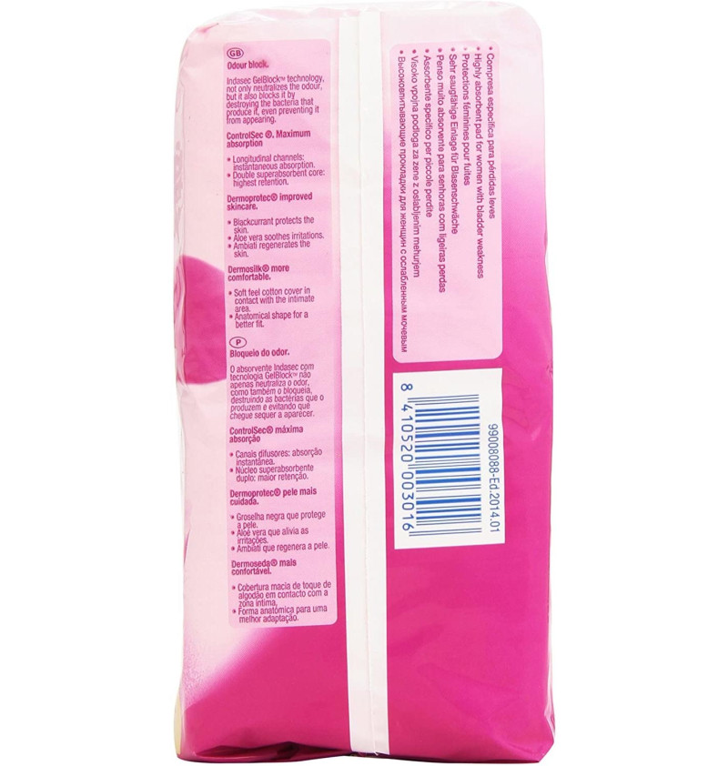 Indasec Mini Compresa Perdidas Leves (22 Absorb) - Laboratorios Indas