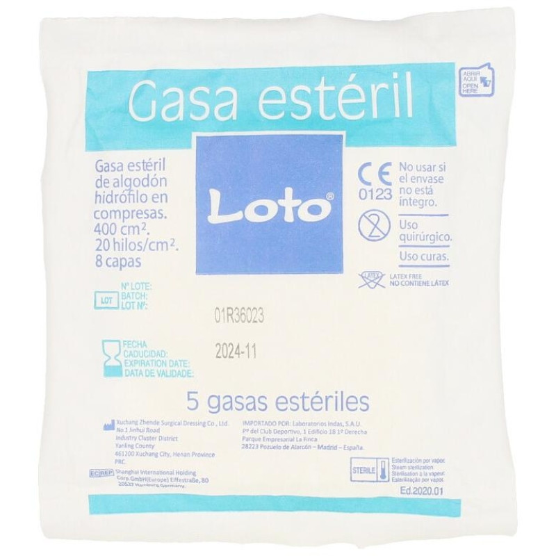 Loto Gasa Suave Hidrófila 100% Algodón 90 u - Indasec
