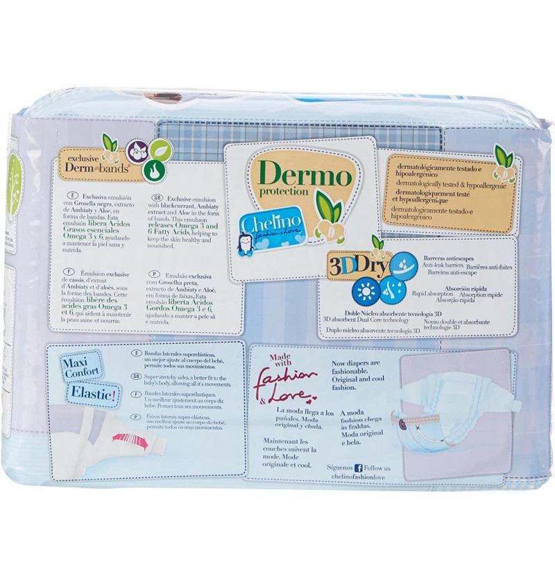 Pañal Infantil - Chelino Fashion & Love (t - 4 (9 - 15 Kg) 36 Pañales) - Laboratorios Indas