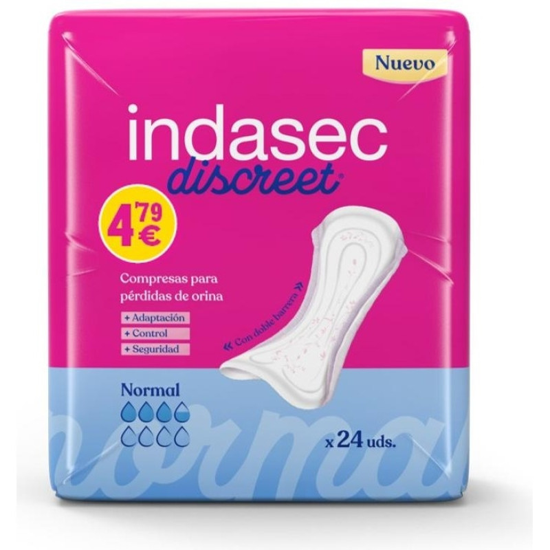 Indasbox Discreet Compresas para Pérdidas Leves 24u - Indasec