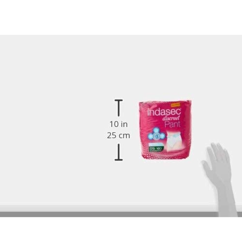 Indasec Pant Super Absorbente Incontinencia Orina Dia Anatomico (10 Unidades Talla Media) - Laboratorios Indas