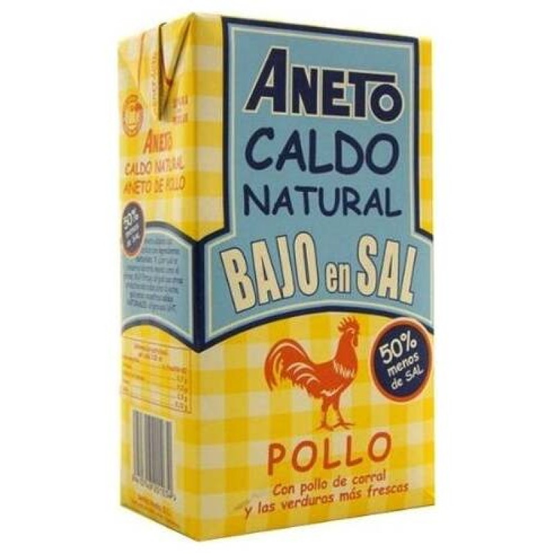 Caldo Pollo Bajo Sal 1000ml - Aneto
